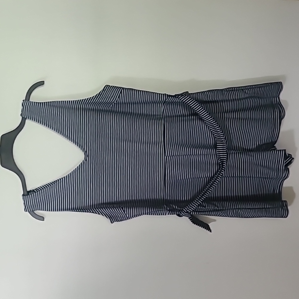 Gap Stripe Romper, Size 16, Color Blue and White